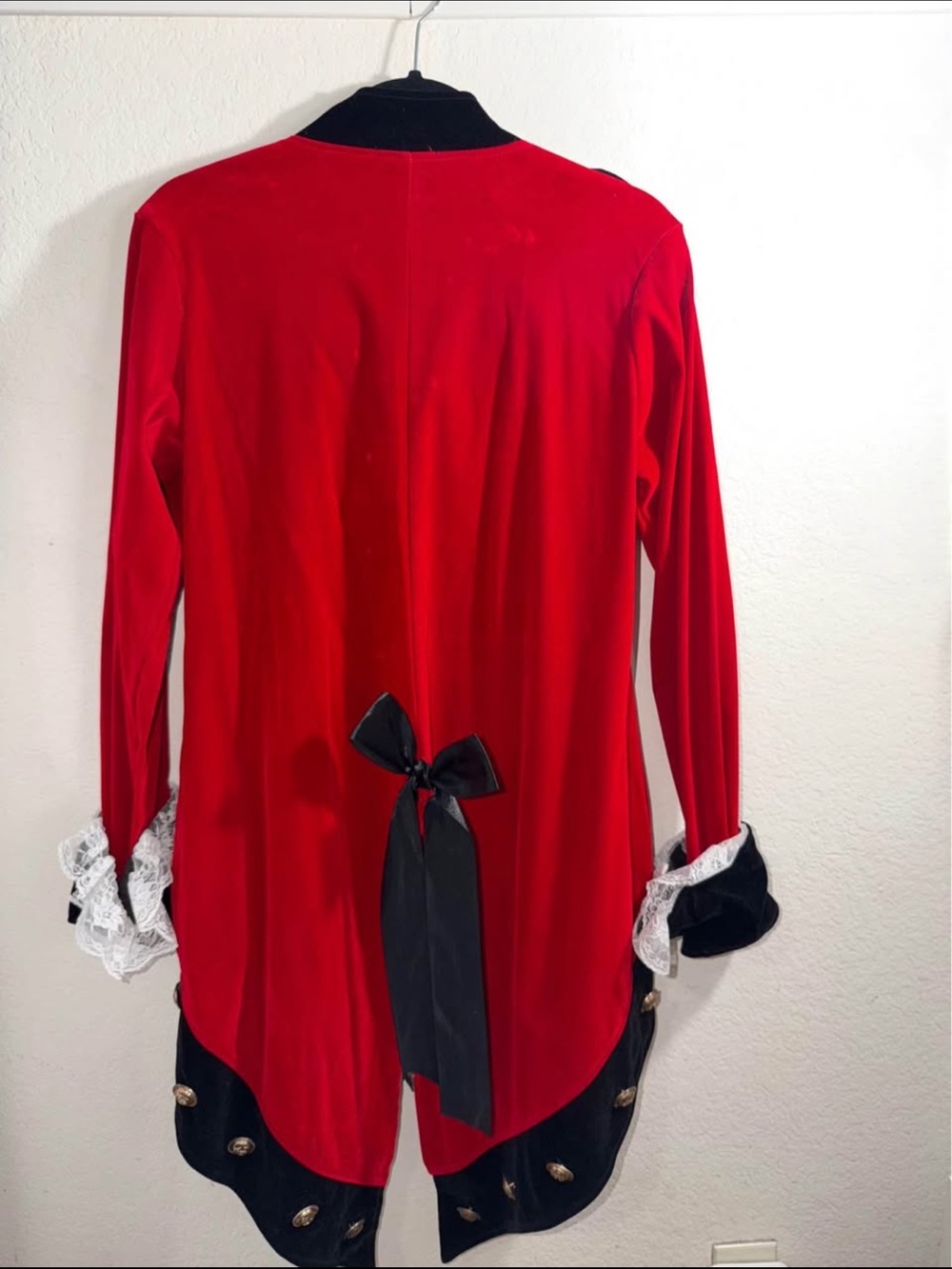 Leg Avenue Red and Black Military-Inspired Coat Dress - Picture 3 of 10
